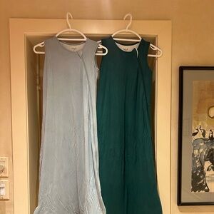 Kyte BABY Kids Pajamas Sleep Sacks (2) - Light Blue and Dark Green.